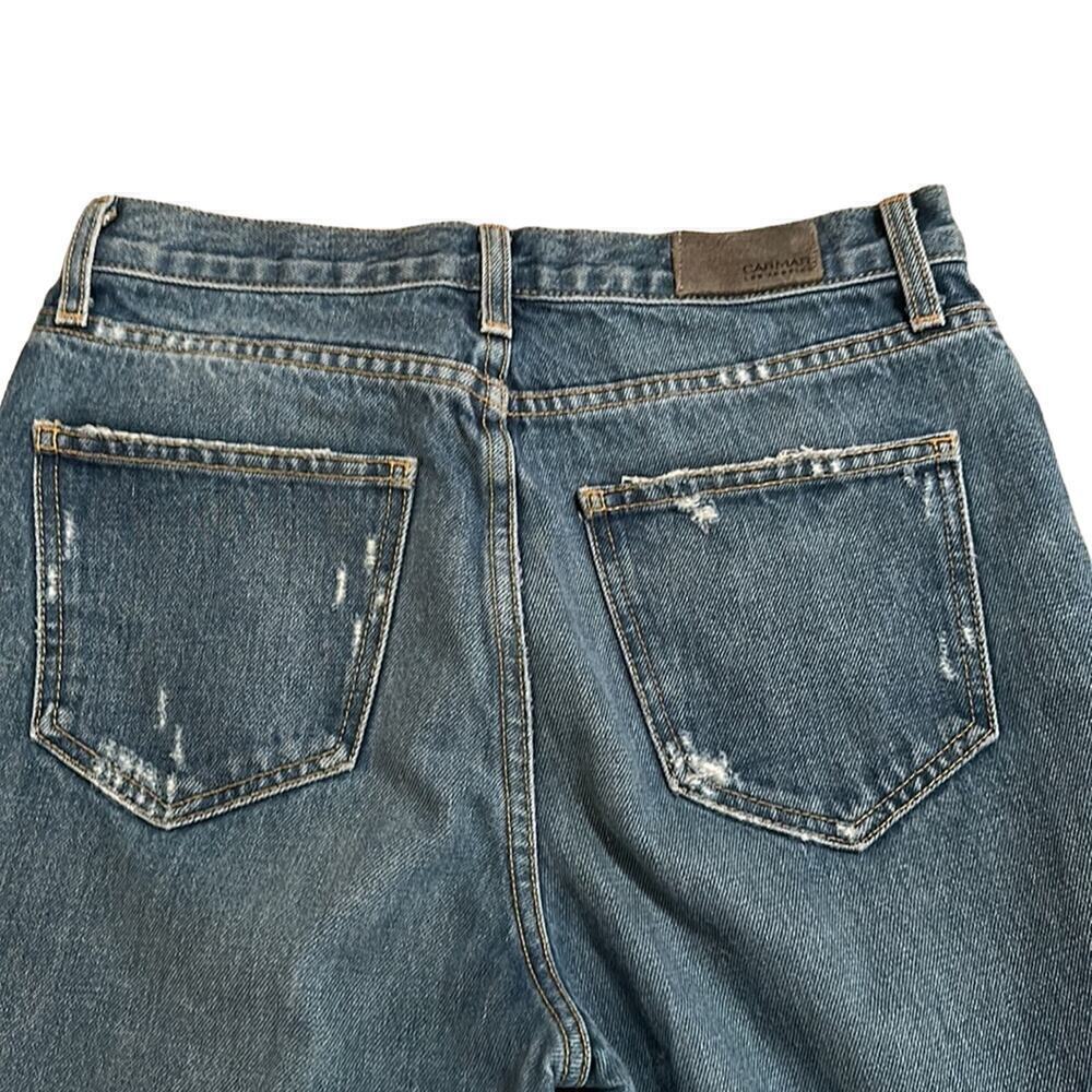 Carmar Women’s All Cotton High Rise Straight Leg Distressed Jeans Size 28 - Picture 5 of 8